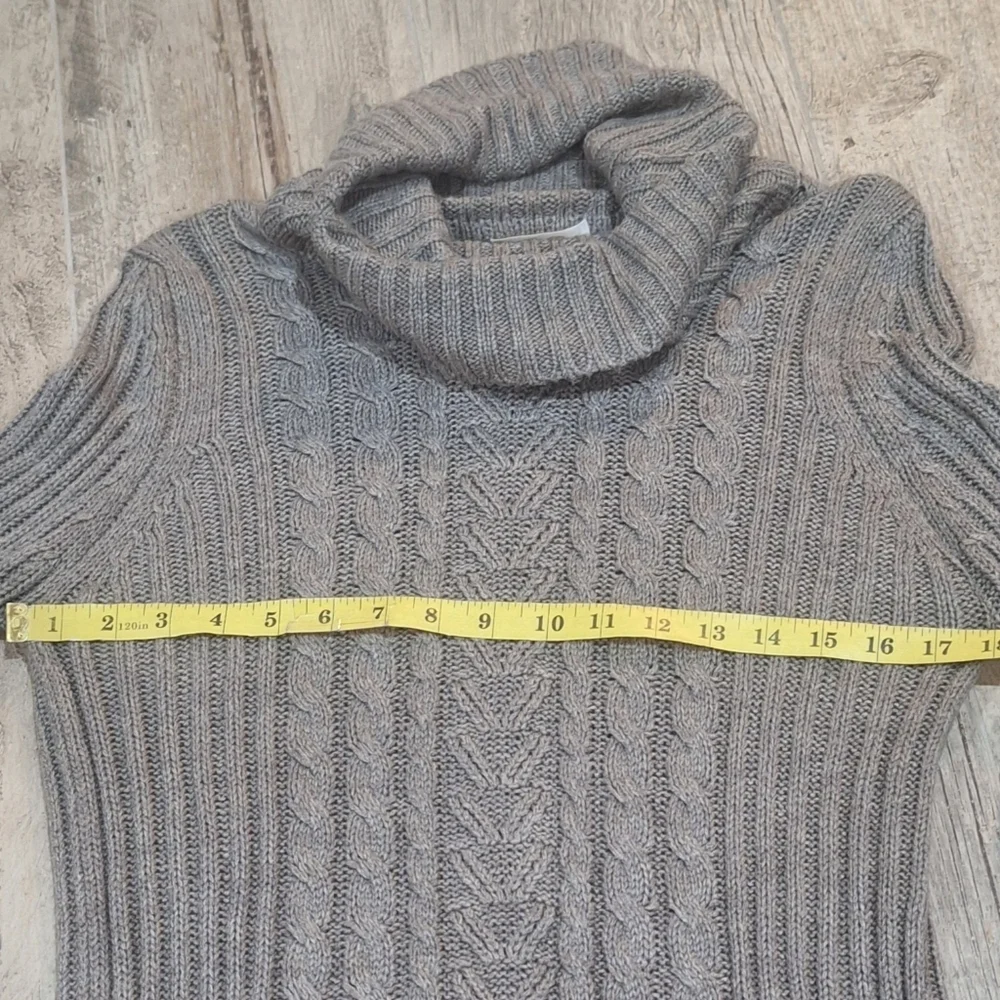 #1084 Anthropologie's RD Style Cable Knit Mini Dress/ tunic sz M - Picture 8 of 9